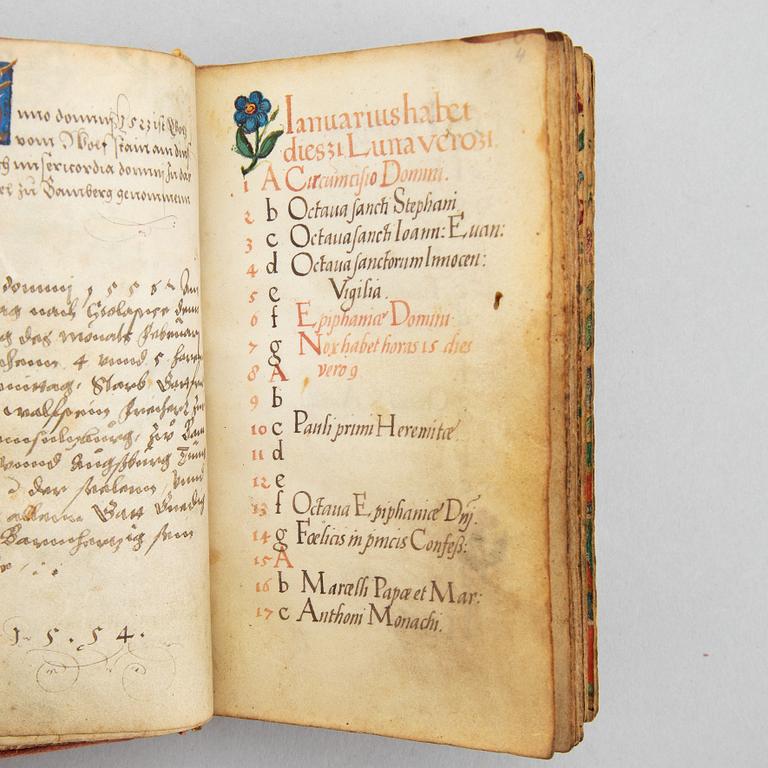Medieval prayer book, 1523.