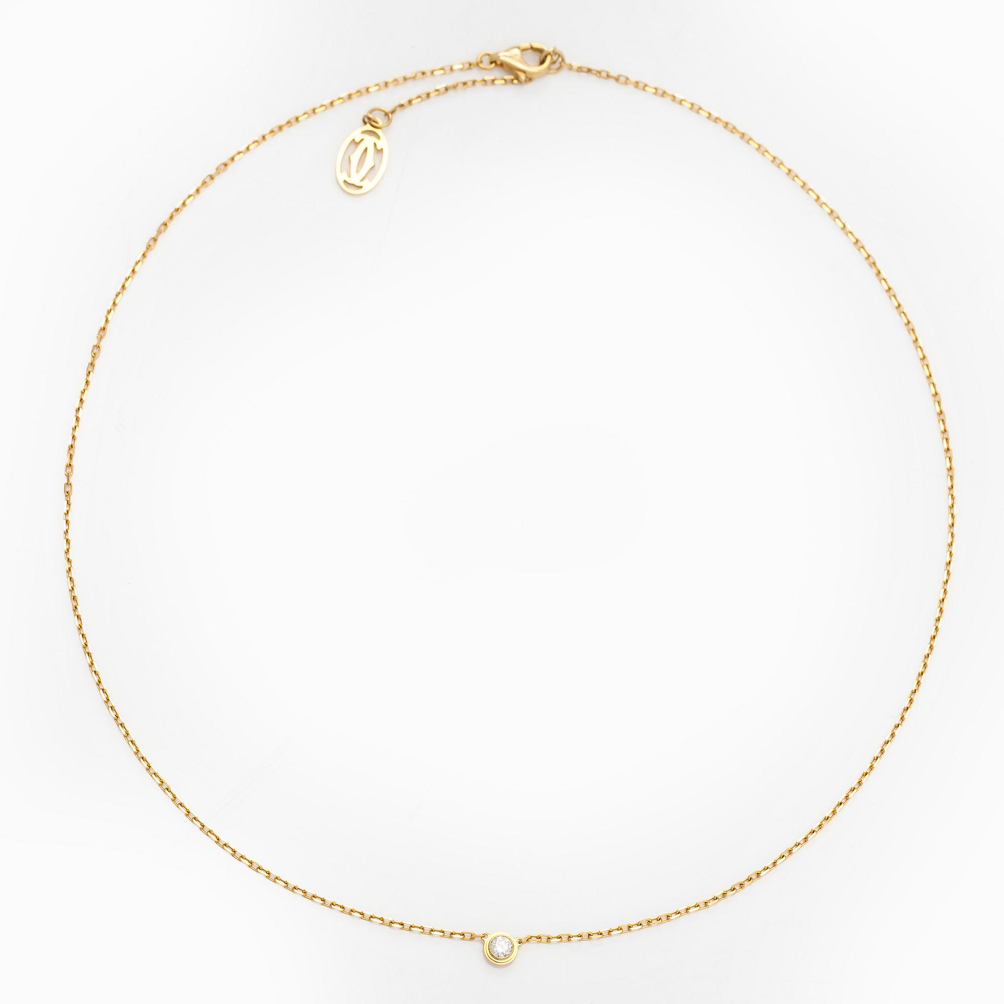 Cartier, kaulakoru, "d'Amour", 18K kultaa ja briljanttihiottu timantti, noin 0.05 ct.
