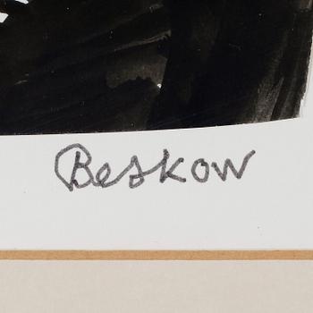 BO BESKOW, 2 st, tusch, signerade.