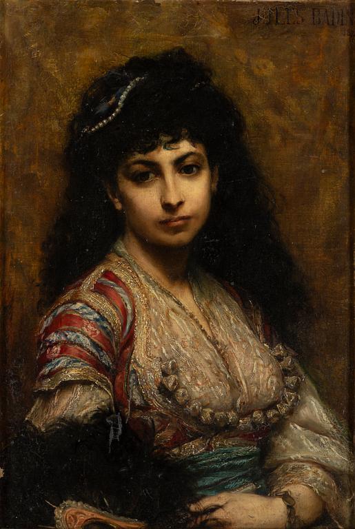 Jean Jules Badin, oil on canvas, signed and dated 1877.