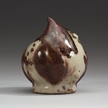 A peach shaped stone ware water sprinkler, Korea, 19th Century.