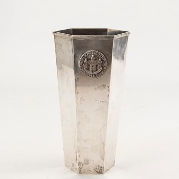 A Swedish 20th century sivler vase mark of Wiwen Nilsson Lund 1962.