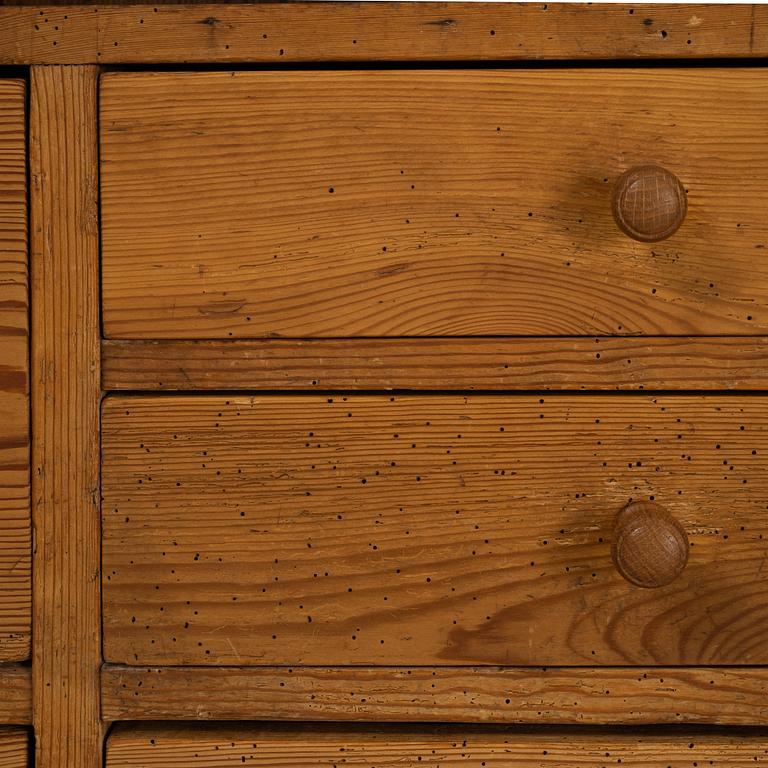 A pinewood cabinet, later part of the 19th Century.