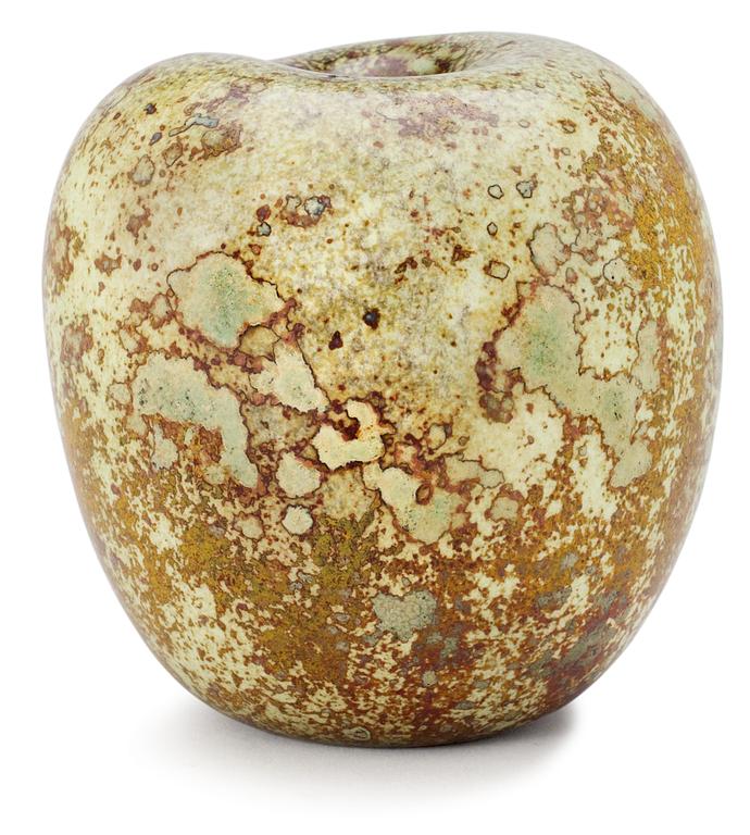 A Hans Hedberg faience apple, Biot, France.