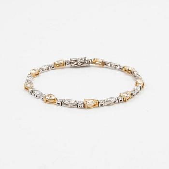 Armband, 18 k guld och vitguld med briljanter.