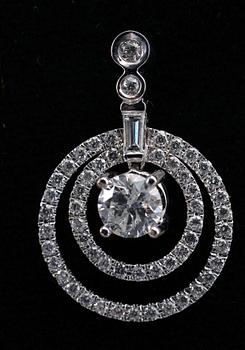 A PAIR OF EARRINGS, brilliant cut diamonds c. 2.20 ct. Weight 5,7 g.