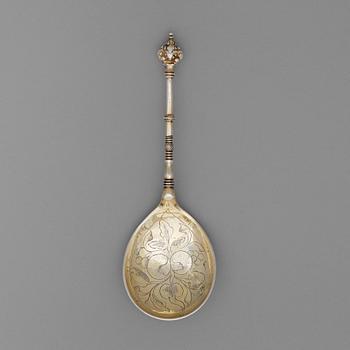 150. A Swedish 17th century silver-gilt spoon, unmarked.