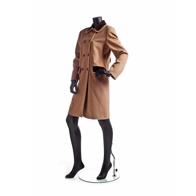 FENDI, a beige wool blend coat.