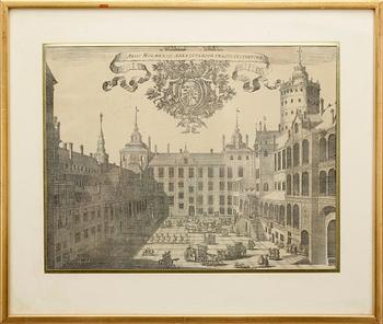 KOPPARSTICK, 7 st ur Svecia antiqua et hodierna, bland annat Stockholms slott, senare avdrag, 1800/1900-tal.