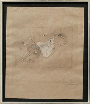 HANS BELLMER, etsningar, 3 st, delvis kolorerade, signerade.