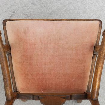 Karmstolar, ett par, senbarock, 1700-talets mitt.