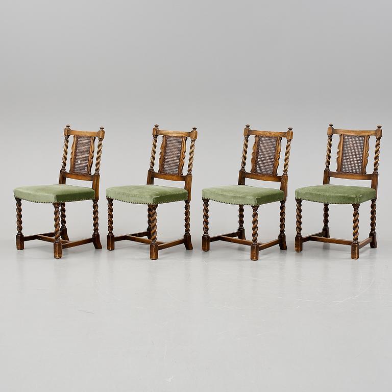 MATBORD/BIBLIOTEKSBORD, art deco,"Charles", Axel Einar Hjort, samt STOLAR, 4+2, "Cronwall", Nordiska Kompaniet,1940-tal.