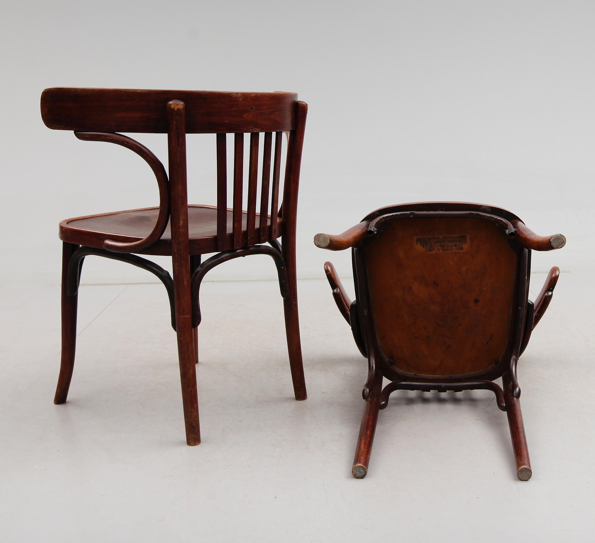 KARMSTOLAR, 2 st, Kohn, 1900-talets början.