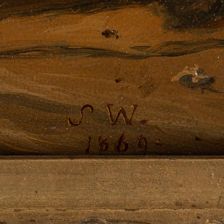 OKÄND KONSTNÄR 1800-TAL, olja på duk, signerad S.W. och daterad 1869.