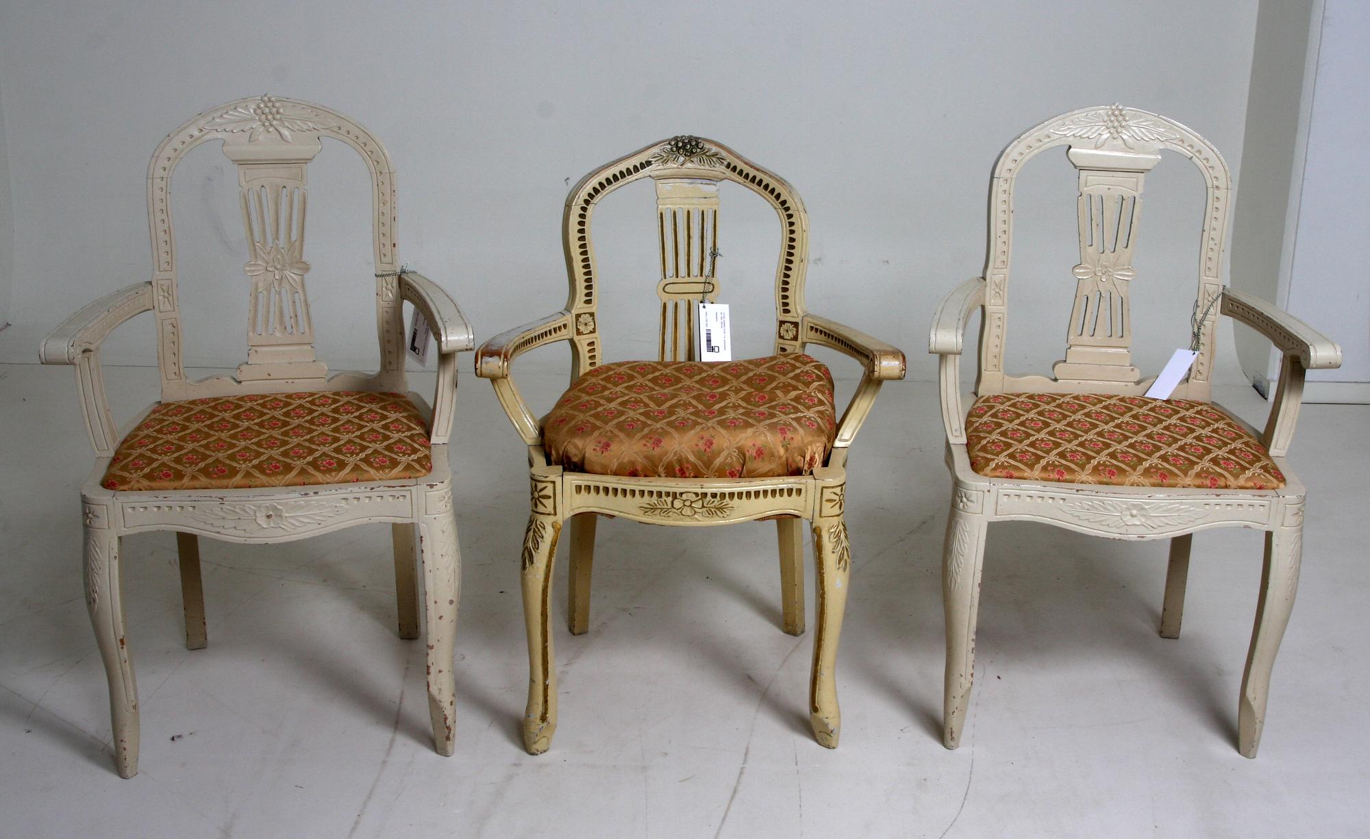 KARMSTOLAR, 3 st, gustaviansk stil, 1800-1900-tal.