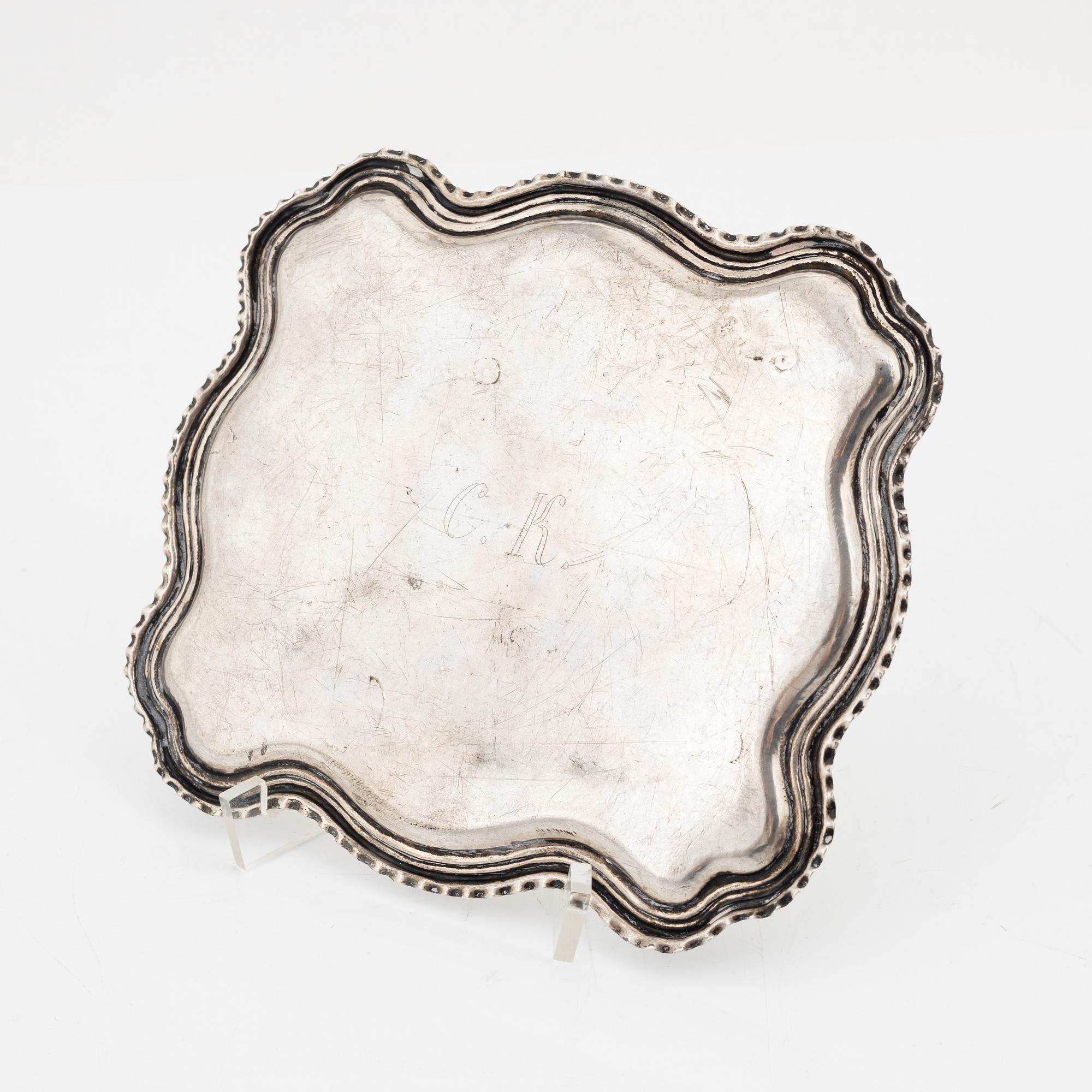A Russian Silver Platter, Assay Master Stepan Belkin, Alderman Fedor Petrov, Moscow 1781.