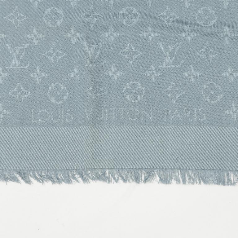 Louis Vuitton, a monogram silk and wool mix shawl.