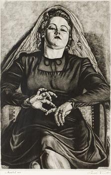 507. Eduard Wiiralt, "Sitting woman" (Istuv daam).