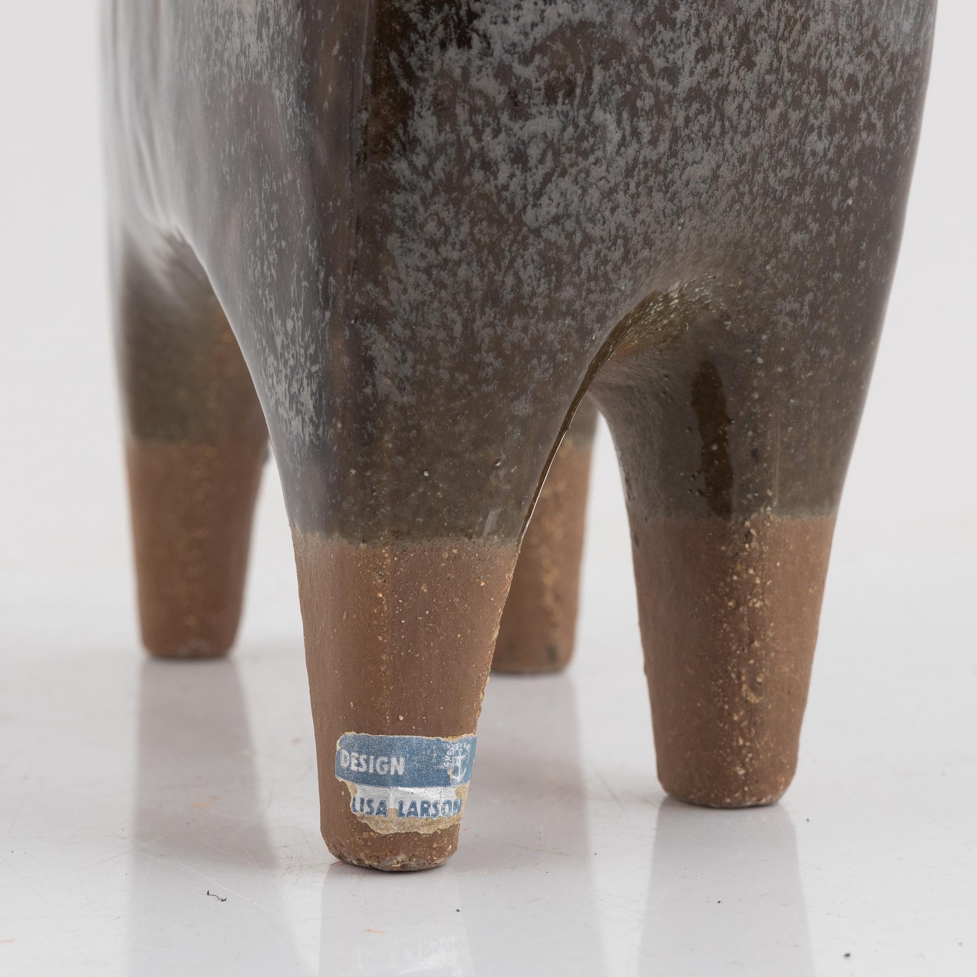 Lisa Larson, skulptur, stengods, "Älg" ur serien "Stora zoo", Gustavsberg.