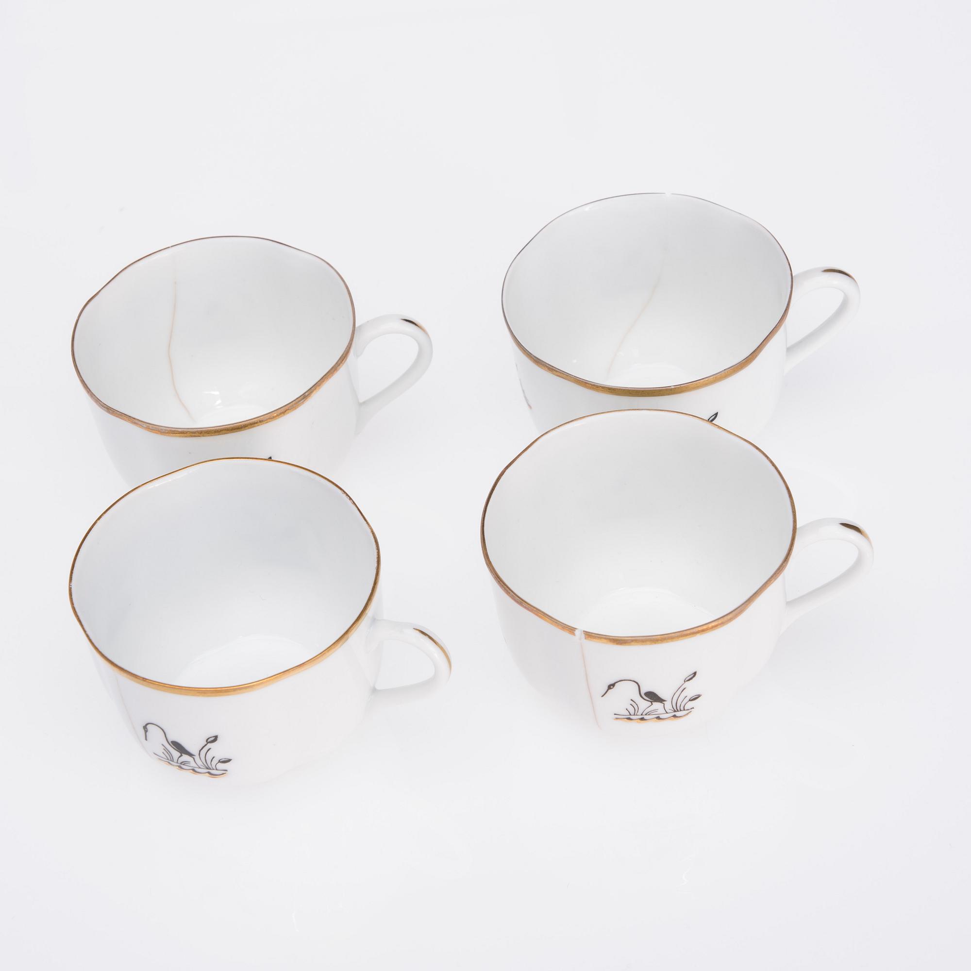 KAFFESERVIS, 23 delar, "Kurki", porslin, Arabia 1930-1940-tal.