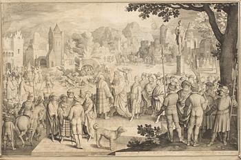 NICOLAES DE BRUYN, after, two,  copper engraving.