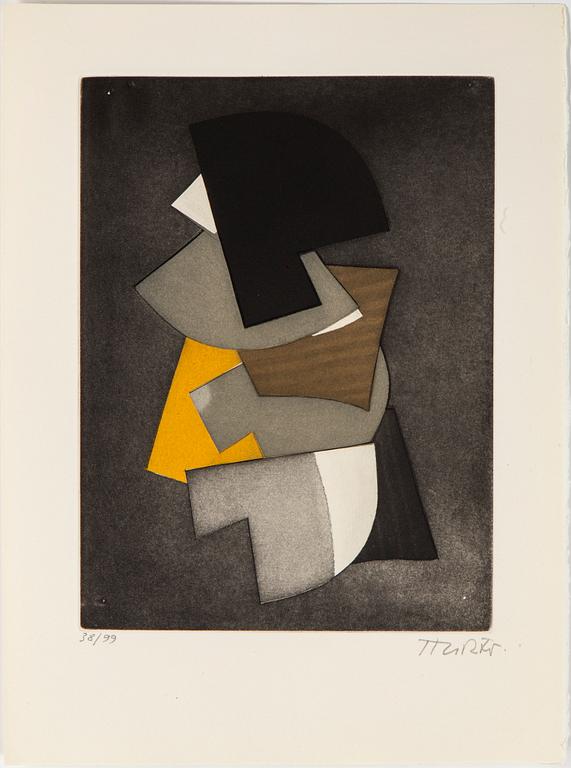 HANS RICHTER, etchings, aquatints in colours (7), signed HRichter and numbered 38/99 with pencil.