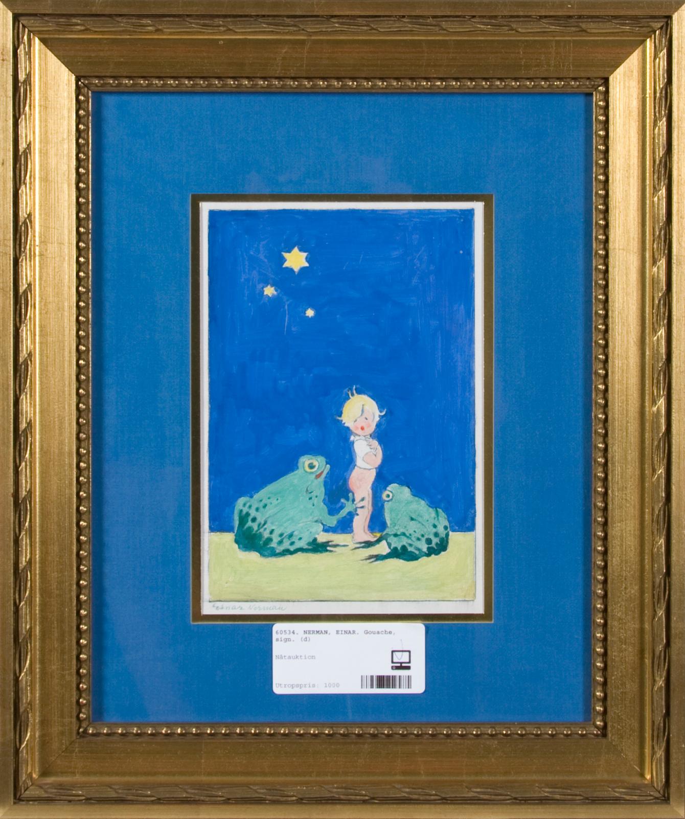 NERMAN, EINAR. Gouache, sign.