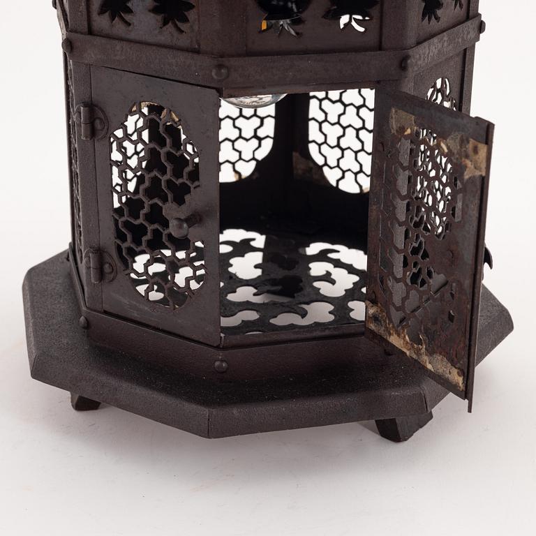 A Japanese octagonal shaped iron lantern, presumably first half of the 20th Century.