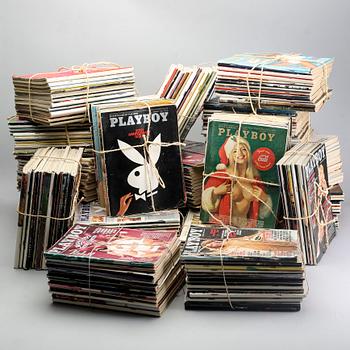 A set of 222 Playboy magazines 1964-1985.