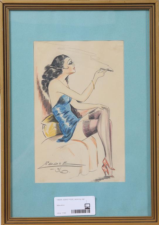 EDDIE FIGGE, teckning, sign.