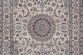 A carpet, Nain, part silk, 9 laa, ca 302 x 203 cm.