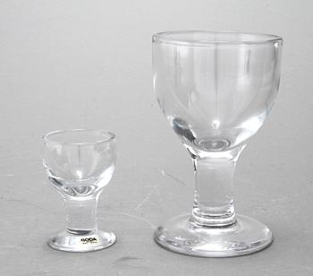 ÖLGLAS, 6 st samt NUBBEGLAS, 6 st, "Ruben", Signe Persson-Molin, Boda, 1900-tal.
