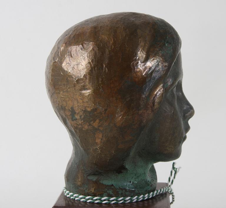 JOHANNES COLLIN, efter, skulptur, patinerad brons, sign.