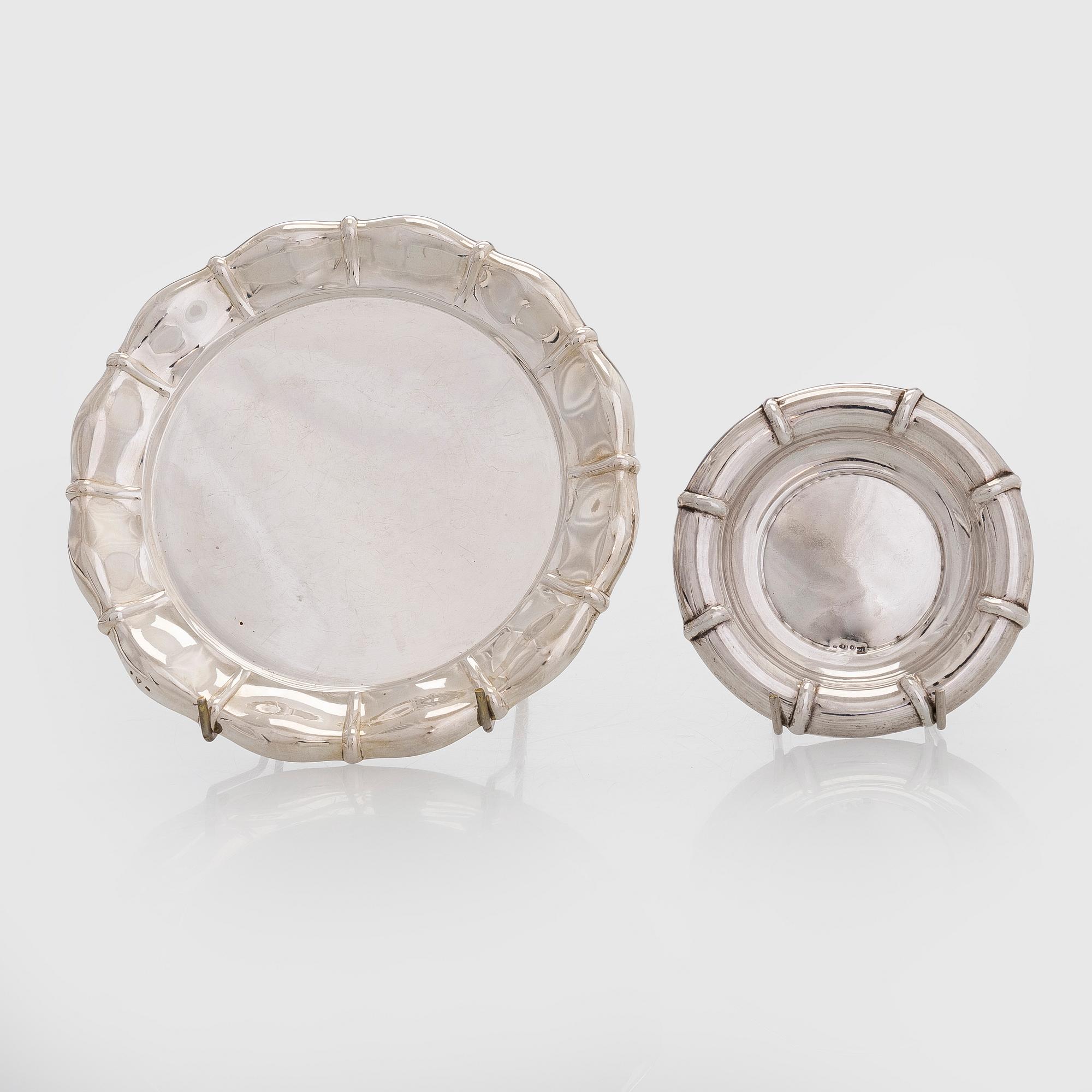 Two silver plates, Czechoslovakia 1921-1941.