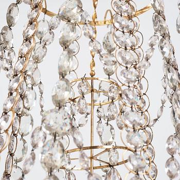 A Gustavian six-light chandelier, late 18th century.