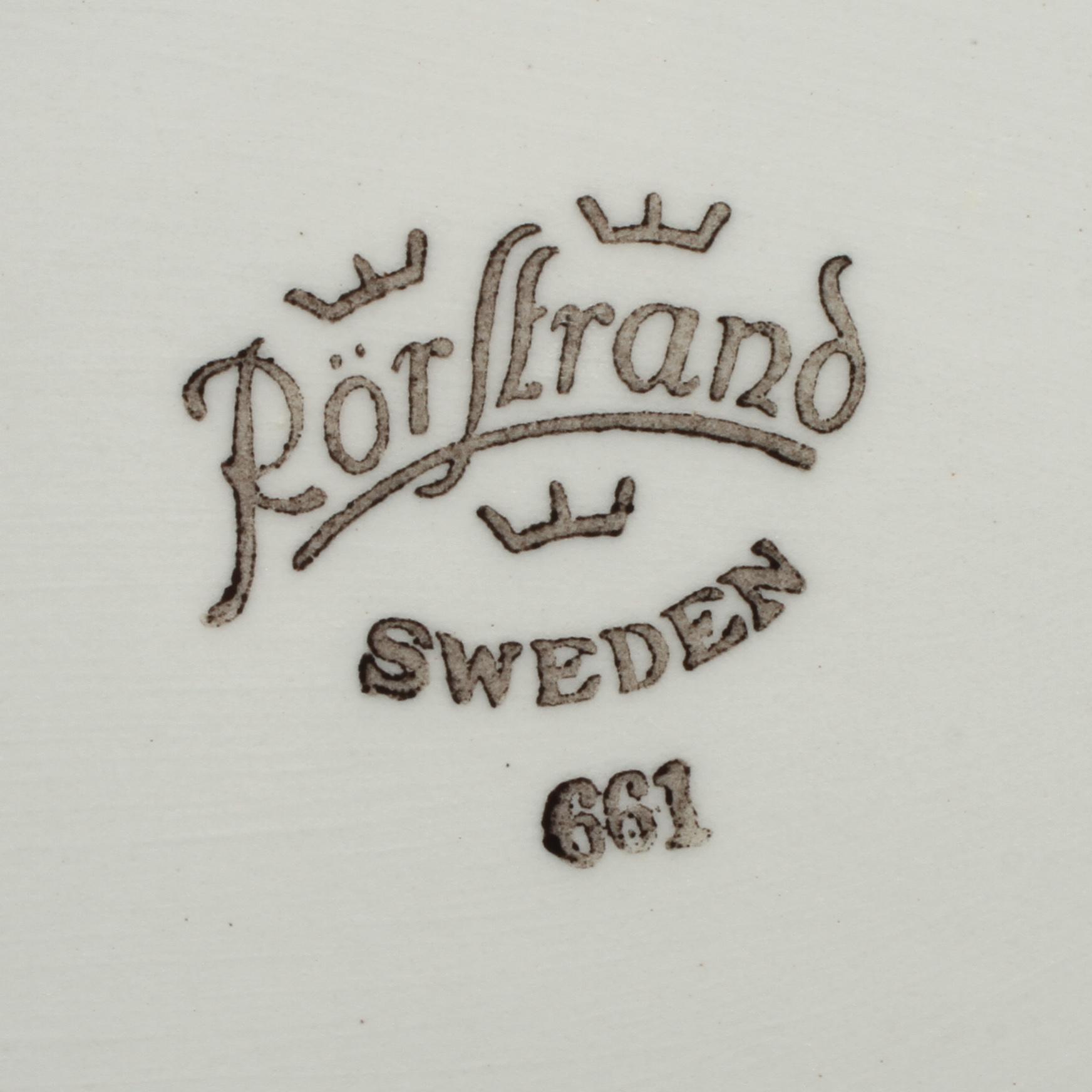 SERVISDELAR, 24 st, flintgods, "Blå Eld", Hertha Bengtsson, Rörstrand, 1900-talets andra hälft.