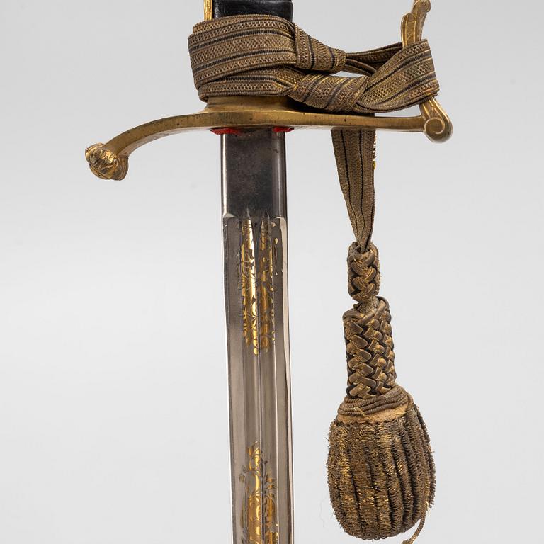 Sabre, Swedish, m/1899 for infantry officer, with scabbard.