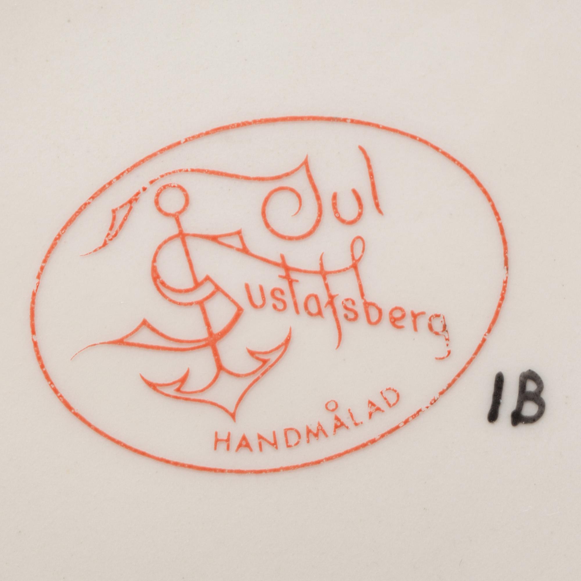 MATSERVIS, 46 delar, flintgods, "Jul", Gustavsberg. 1900-talets andra hälft.