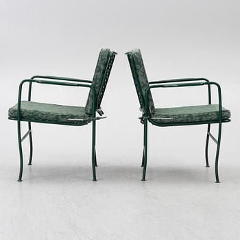 Josef Frank, a pair of model 591 steel tube armchairs, Firma Svenskt Tenn, Sweden.
