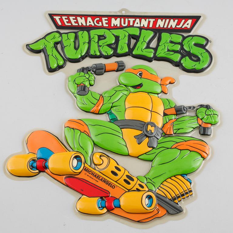 16 Teenage Mutant Ninja Turtles toys from Playmates toys, 1980s and 1990s.