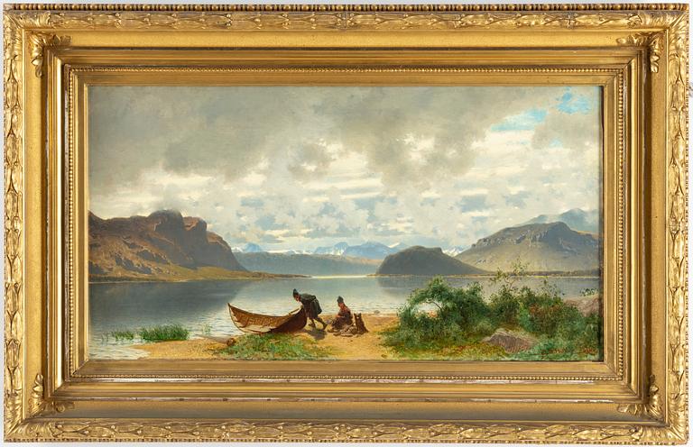 PER DANIEL HOLM, oil on canvas, signed and dated 1870.