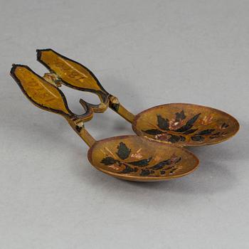 DUBBELSKED, allmoge, friargåva. Hälsingland. Daterad 1870.