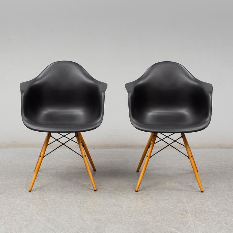 CHARLES & RAY EAMES, a pair of 'DAW' armchairs, Vitra, 2017.