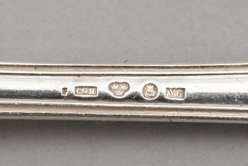 MATSKEDAR, 8 st (6+2), silver, modell franska liljan. Tot vikt 478 g.