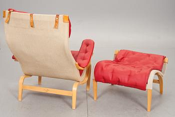 FÅTÖLJ med FOTPALL, "Pernilla", Bruno Mathsson, Dux.