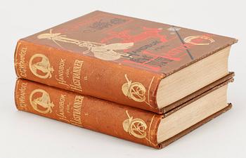 BOK, 2 vol, "Handbok för Hästvänner" av CG Wrangel, Stockholm 1887.