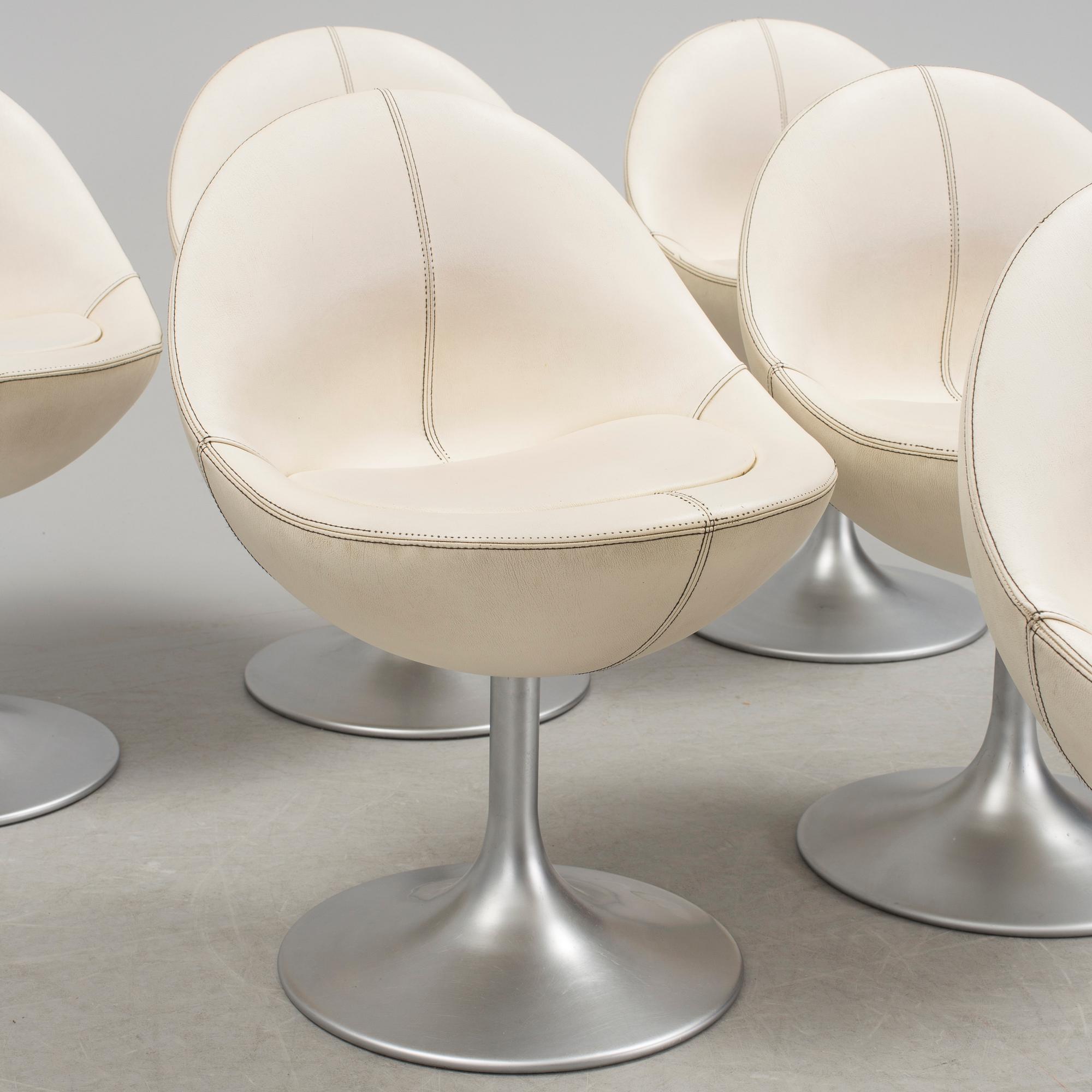 Six 'Venus' chairs by Johansson Design from the late 20th/early 21st century.