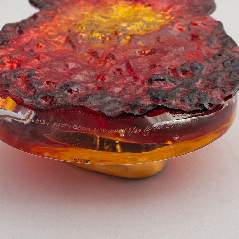 Kjell Engman, a signed glass sculpture, Kosta Boda.