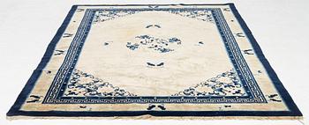 A carpet, old, China (antique finish), c. 276 x 189 cm.