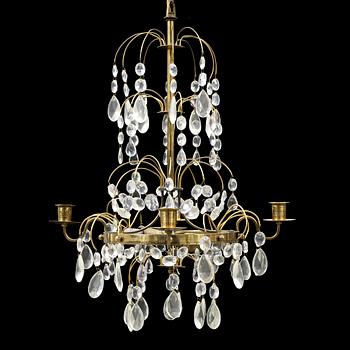 A Gustavian-style four light chandelier, 20th ct.